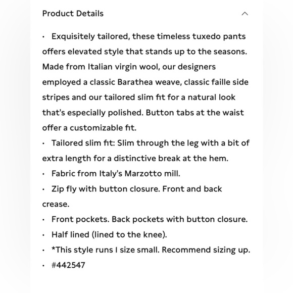 NWT Banana Republic Men’s Barathea Italian Tuxedo Black Pant Sz 40L (#442547) - Picture 9 of 10